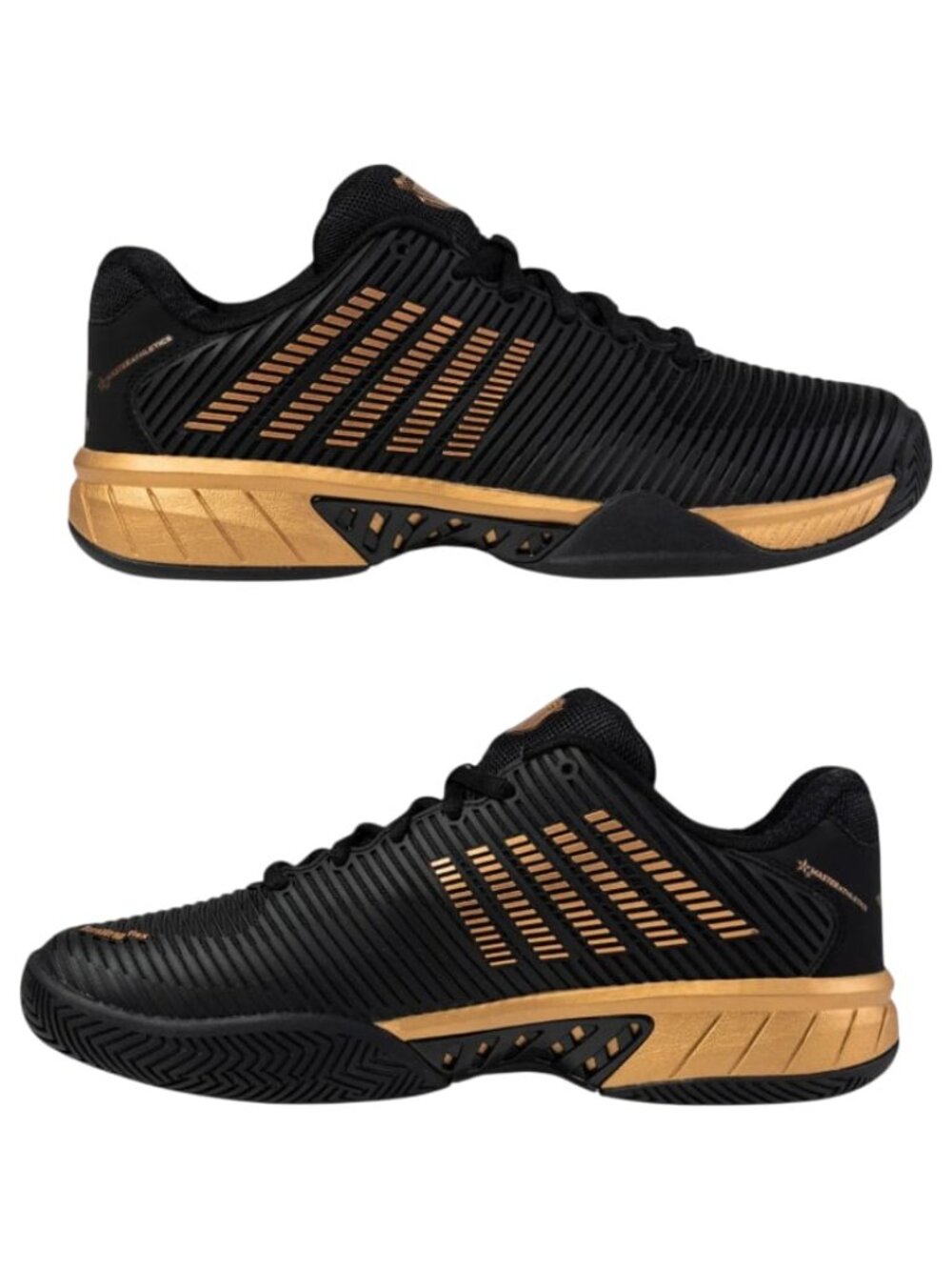 K-Swiss Master Athletics Hypercourt Express 2 Tennis Shoe (Black/Gold), US 7.5 M